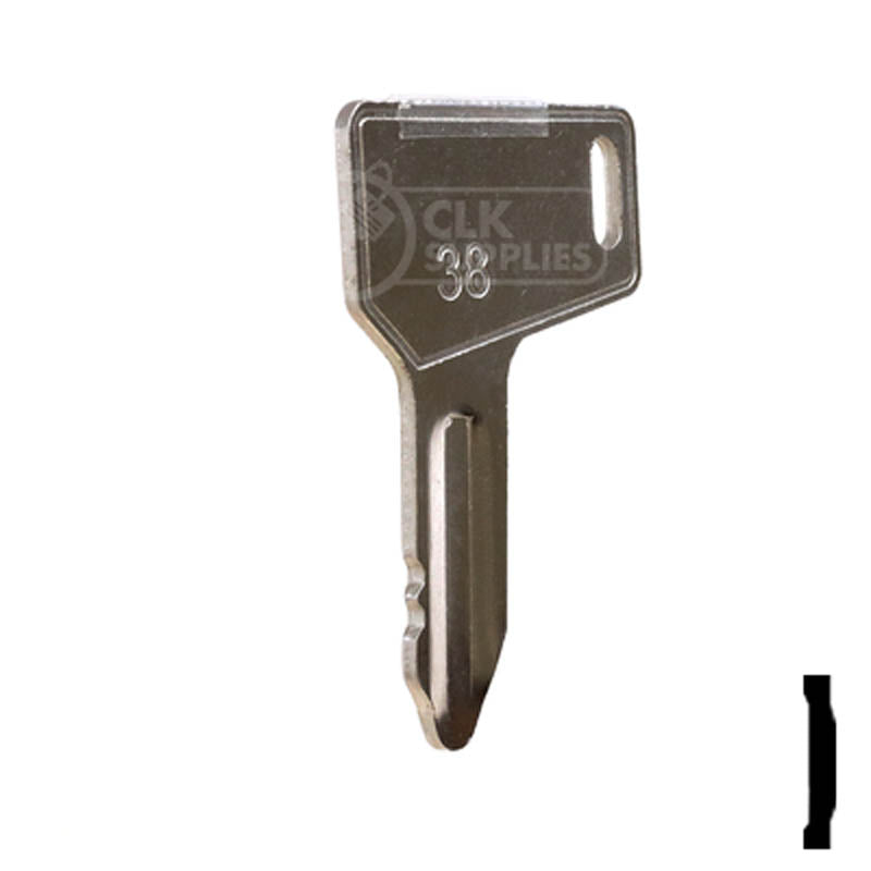 Precut Tractor Key | Yanmar, Takeuchi | EQ-38, 933110-00301 Equipment Key Cosmic Keys