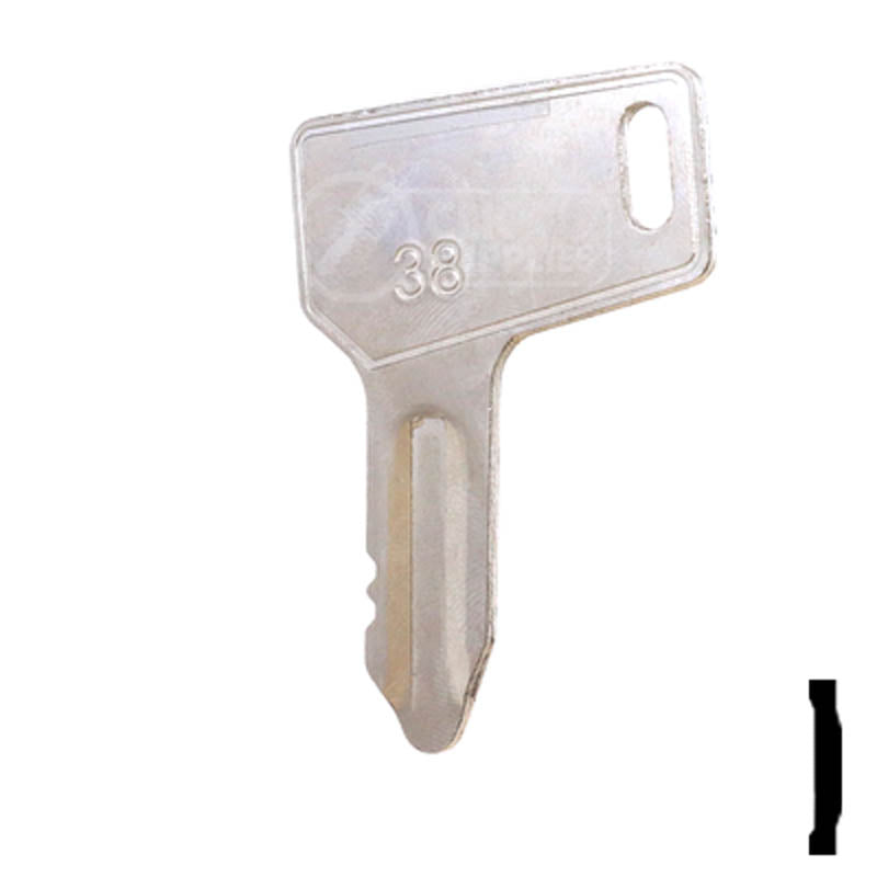 Precut Tractor Key | Yanmar, Takeuchi | EQ-38, 933110-00301 Equipment Key Cosmic Keys