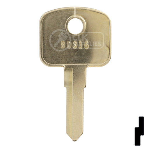 Uncut Key Blank | Bobcat, Caterpillar, Ford, Volvo | BD316 Equipment Key Framon Manufacturing Company, Inc