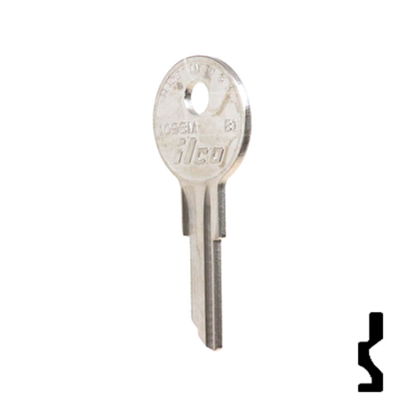 Uncut Key Blank | Briggs & Stratton | 1098M, B1 Equipment Key Ilco