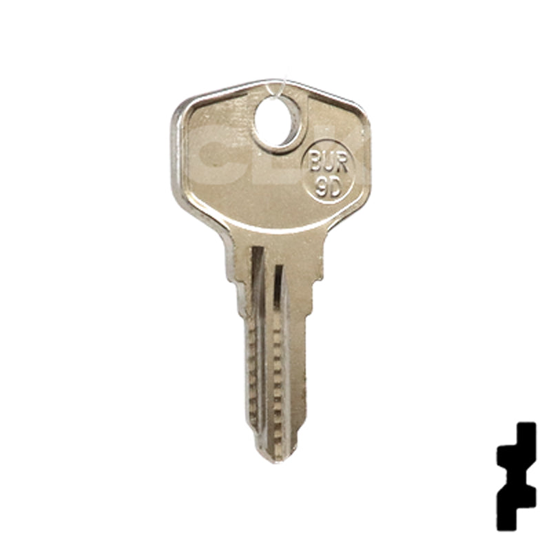 Uncut Key Blank | HP, Burg | BUR-9D Equipment Key JMA USA