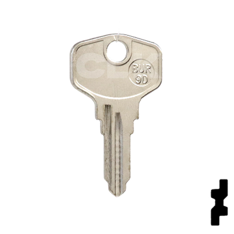 Uncut Key Blank | HP, Burg | BUR-9D Equipment Key JMA USA