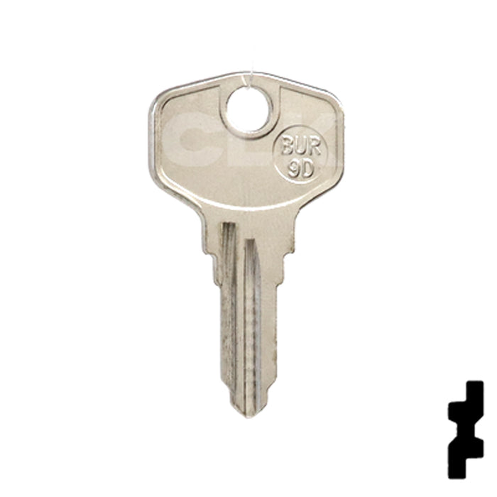 Uncut Key Blank | HP, Burg | BUR-9D Equipment Key JMA USA