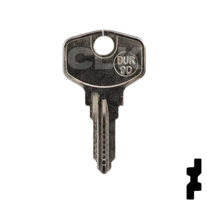 Uncut Key Blank | HP, Burg | BUR-9D Equipment Key JMA USA