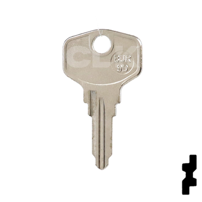 Uncut Key Blank | HP, Burg | BUR-9D Equipment Key JMA USA