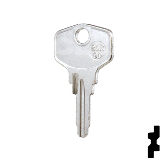 Uncut Key Blank | HP, Burg | BUR-9D Equipment Key JMA USA