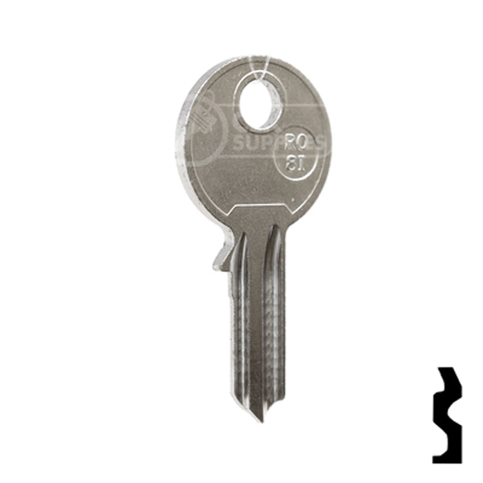 Uncut Key Blank | Ronis | RO-8I, R7DC Equipment Key JMA USA