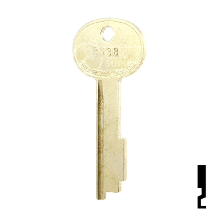 Uncut Key Blank | Security | BD38 Equipment Key Framon Manufacturing Company, Inc