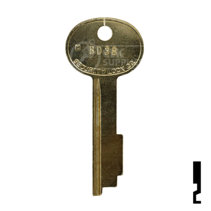 Uncut Key Blank | Security | BD38 Equipment Key Framon Manufacturing Company, Inc