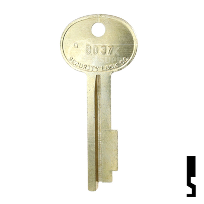 Uncut Security Key | Kumahira | BD37 Equipment Key Framon Manufacturing Company, Inc