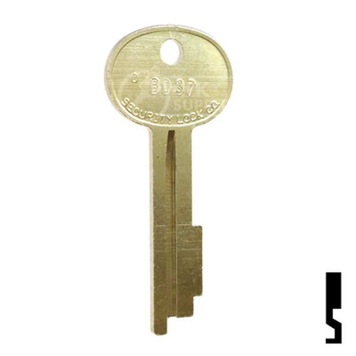 Uncut Security Key | Kumahira | BD37 Equipment Key Framon Manufacturing Company, Inc