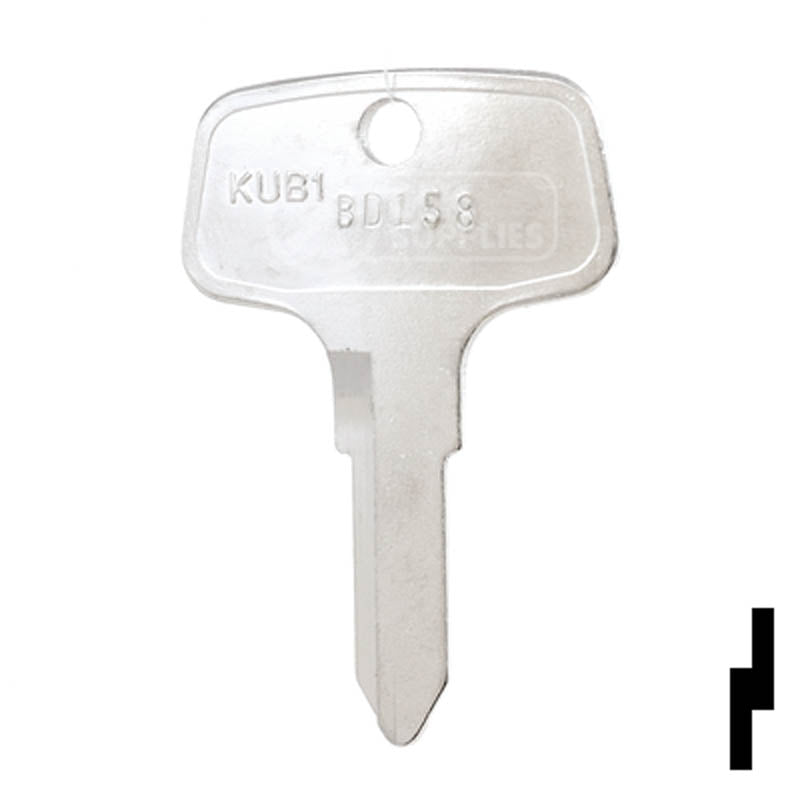 Uncut Tractor Key | Kubota | BD158 Equipment Key Framon