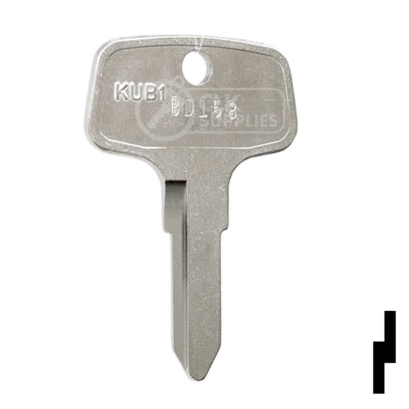 Uncut Tractor Key | Kubota | BD158 Equipment Key Framon