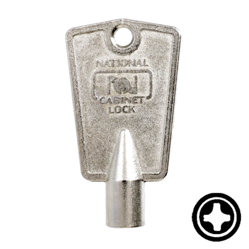 CompX "Cross" Freezer Key Flat Steel-Bit-Tubular-Key Compx Security
