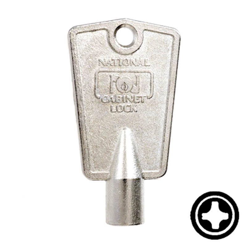 CompX "Cross" Freezer Key Flat Steel-Bit-Tubular-Key Compx Security