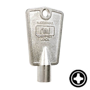 CompX "Cross" Freezer Key Flat Steel-Bit-Tubular-Key Compx Security