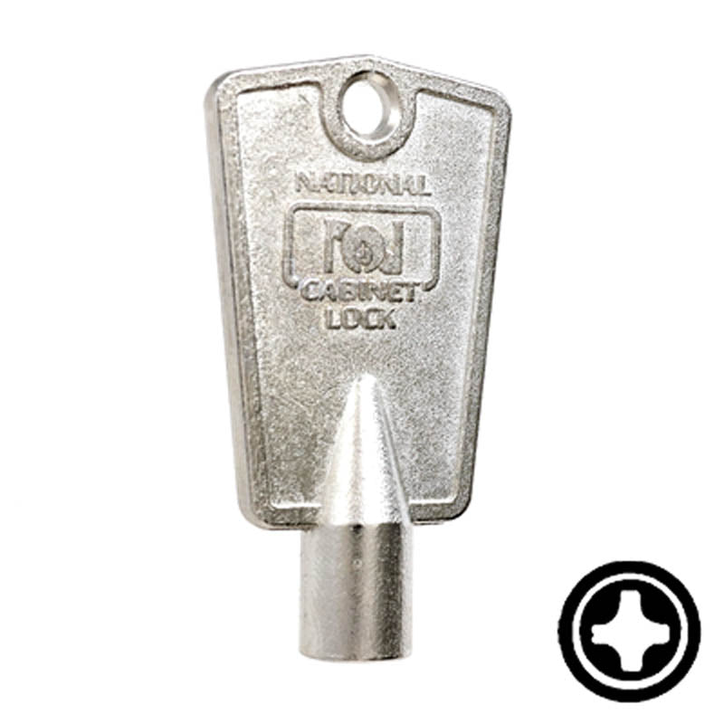 CompX "Cross" Freezer Key Flat Steel-Bit-Tubular-Key Compx Security