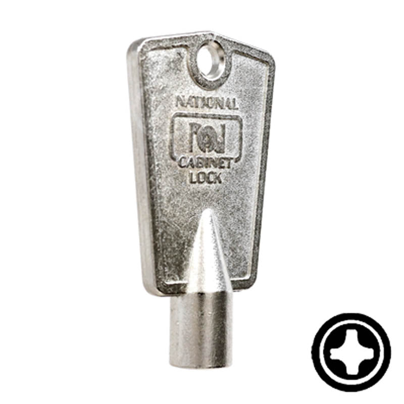 CompX "Cross" Freezer Key Flat Steel-Bit-Tubular-Key Compx Security