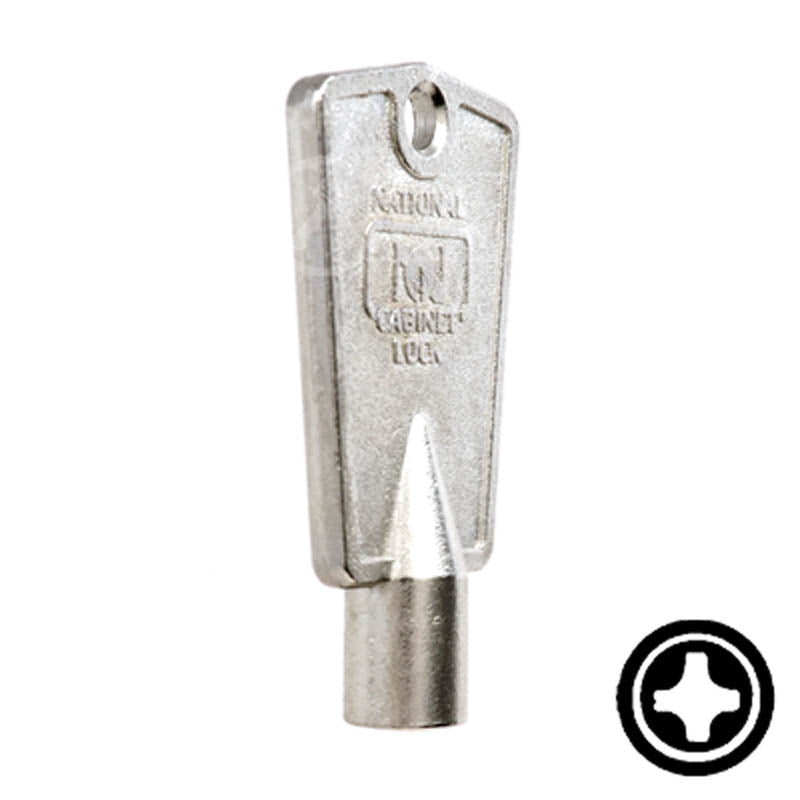 CompX "Cross" Freezer Key Flat Steel-Bit-Tubular-Key Compx Security