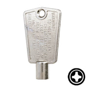 CompX "Cross" Freezer Key Flat Steel-Bit-Tubular-Key Compx Security
