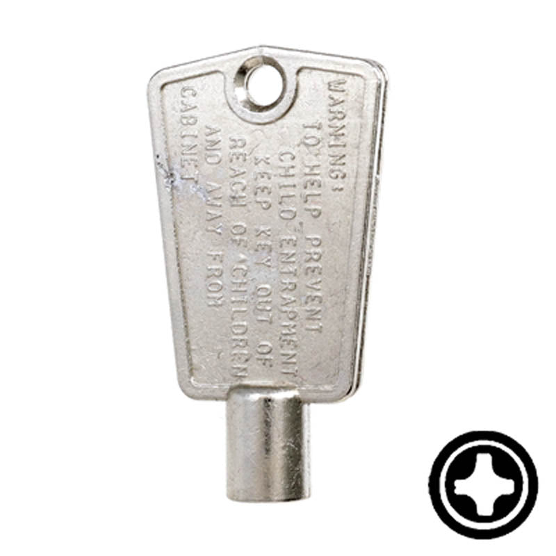 CompX "Cross" Freezer Key Flat Steel-Bit-Tubular-Key Compx Security