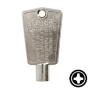 CompX "Cross" Freezer Key Flat Steel-Bit-Tubular-Key Compx Security