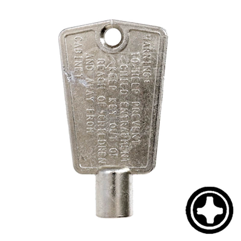 CompX "Cross" Freezer Key Flat Steel-Bit-Tubular-Key Compx Security