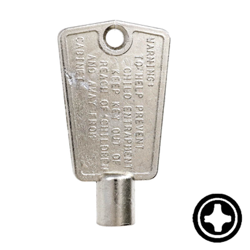 CompX "Cross" Freezer Key Flat Steel-Bit-Tubular-Key Compx Security