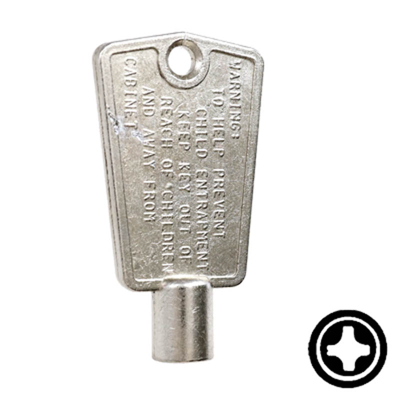 CompX "Cross" Freezer Key Flat Steel-Bit-Tubular-Key Compx Security