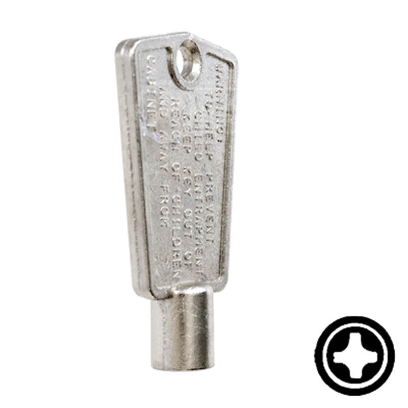 CompX "Cross" Freezer Key Flat Steel-Bit-Tubular-Key Compx Security