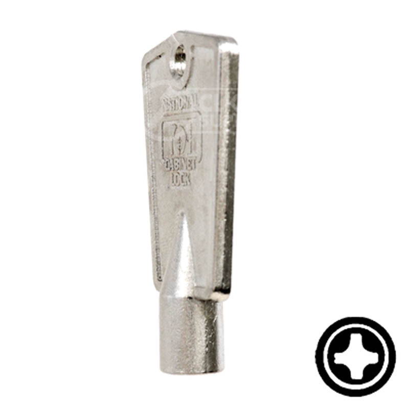 CompX "Cross" Freezer Key Flat Steel-Bit-Tubular-Key Compx Security