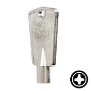 CompX "Cross" Freezer Key Flat Steel-Bit-Tubular-Key Compx Security