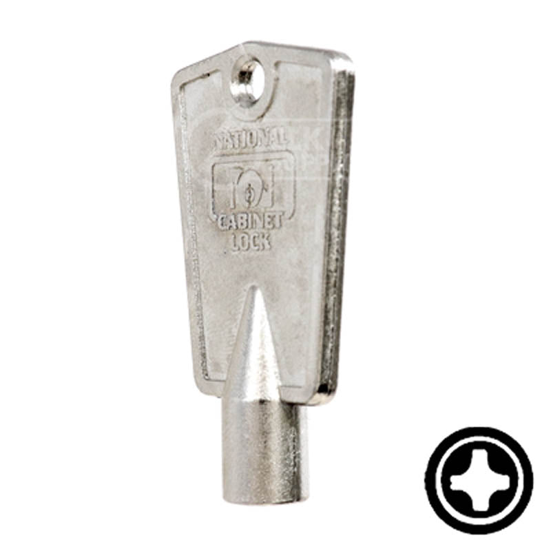 CompX "Cross" Freezer Key Flat Steel-Bit-Tubular-Key Compx Security