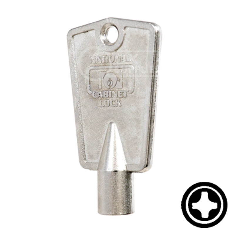 CompX "Cross" Freezer Key Flat Steel-Bit-Tubular-Key Compx Security