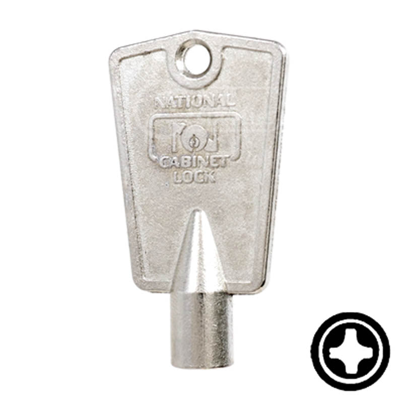 CompX "Cross" Freezer Key Flat Steel-Bit-Tubular-Key Compx Security