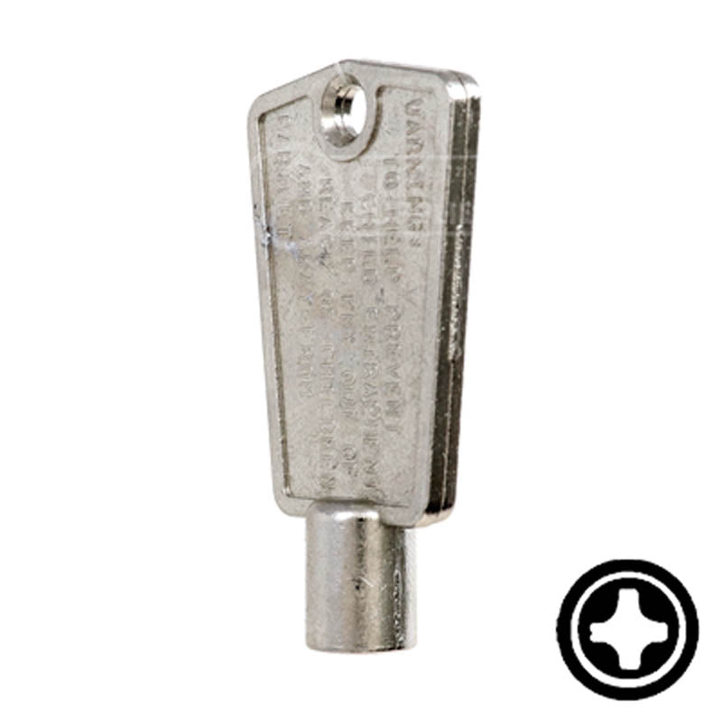 CompX "Cross" Freezer Key Flat Steel-Bit-Tubular-Key Compx Security