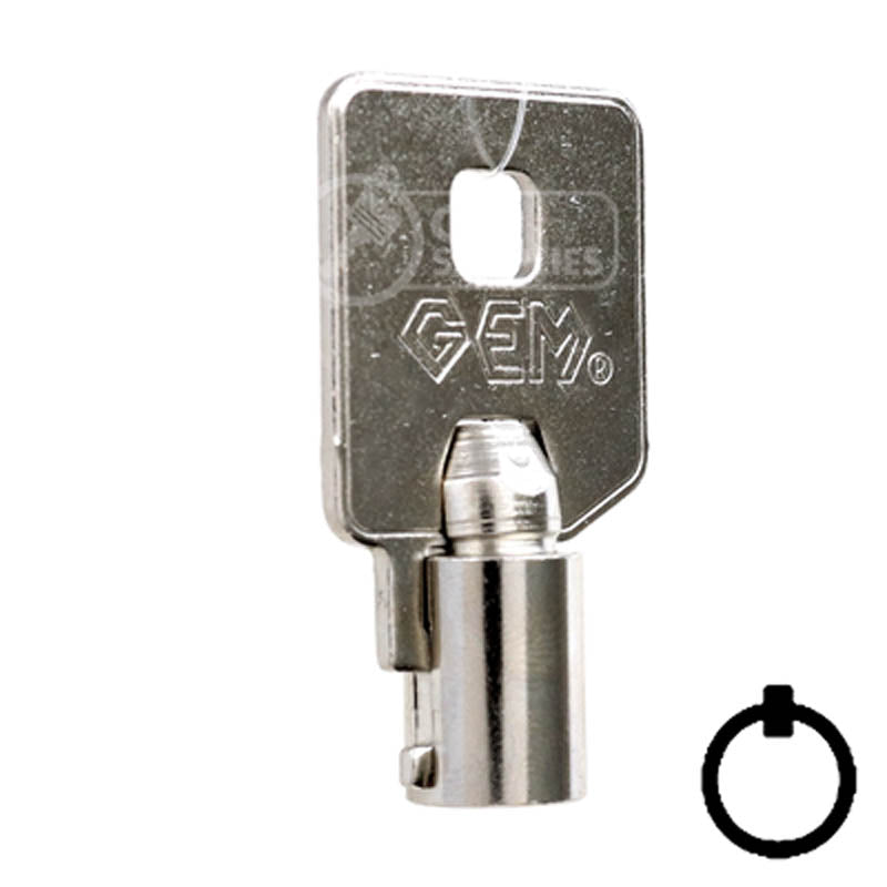 CompX Fort GEM OEM Tubular Key Blank (137) Flat Steel-Bit-Tubular-Key Compx Security