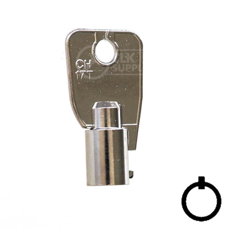 L1137 Large Ace Tubular Key Flat Steel-Bit-Tubular-Key Ilco