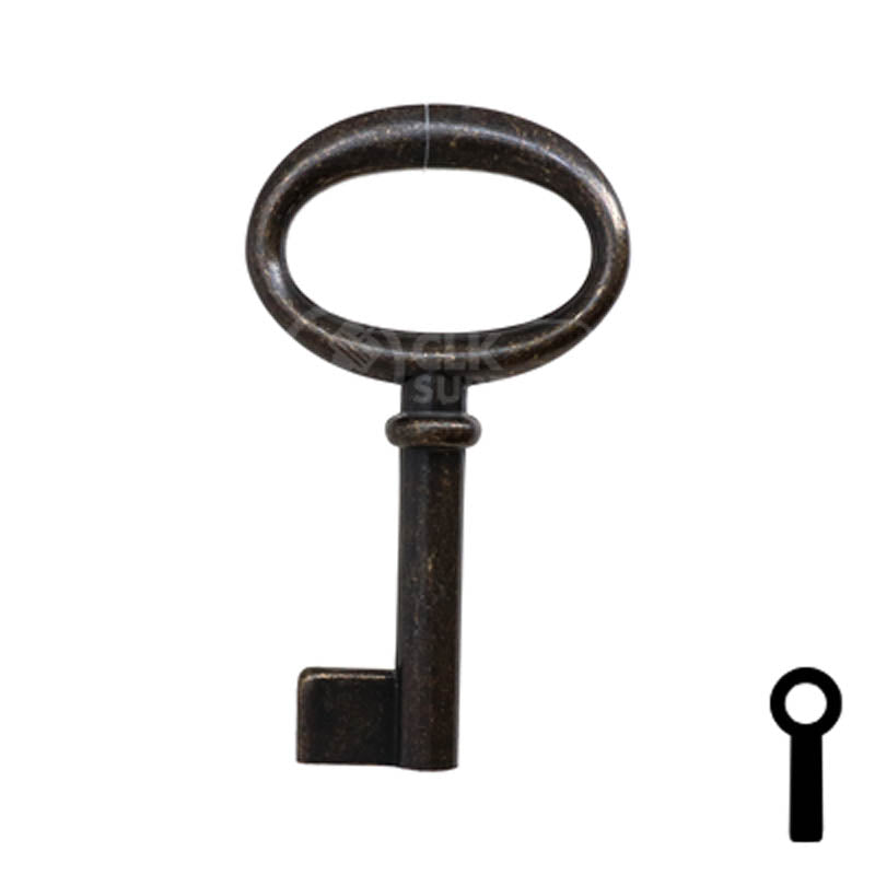 Uncut Key Blank | Barrel Key | 3F-2830 Flat Steel-Bit-Tubular-Key Ilco