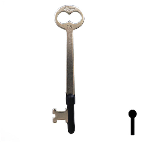 Uncut Key Blank | Bit | 7B Flat Steel-Bit-Tubular-Key Ilco