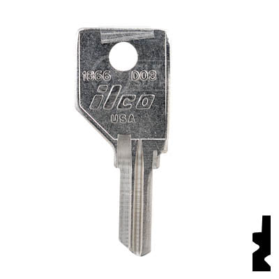 Uncut Key Blank | Dominion Lock | 1866, DO3