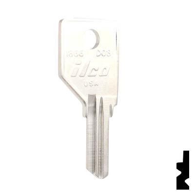 Uncut Key Blank | Dominion Lock | 1866, DO3 Flat Steel-Bit-Tubular-Key Ilco