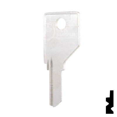 Uncut Key Blank | Dominion Lock | 1866, DO3 Flat Steel-Bit-Tubular-Key Ilco