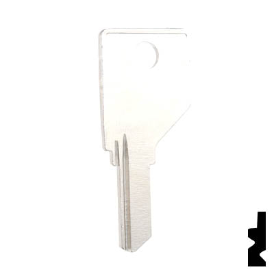 Uncut Key Blank | Dominion Lock | 1866, DO3 Flat Steel-Bit-Tubular-Key Ilco