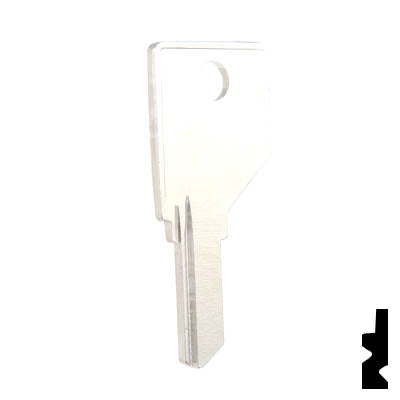 Uncut Key Blank | Dominion Lock | 1866, DO3 Flat Steel-Bit-Tubular-Key Ilco