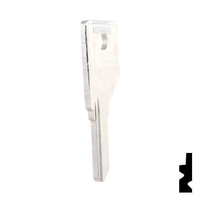 Uncut Key Blank | Dominion Lock | 1866, DO3 Flat Steel-Bit-Tubular-Key Ilco