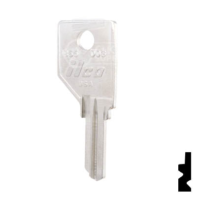 Uncut Key Blank | Dominion Lock | 1866, DO3 Flat Steel-Bit-Tubular-Key Ilco