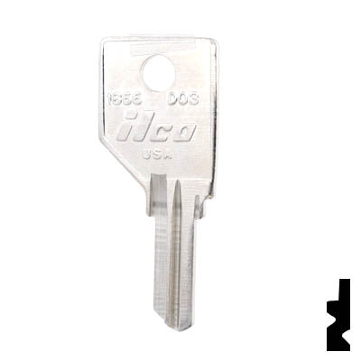 Uncut Key Blank | Dominion Lock | 1866, DO3 Flat Steel-Bit-Tubular-Key Ilco