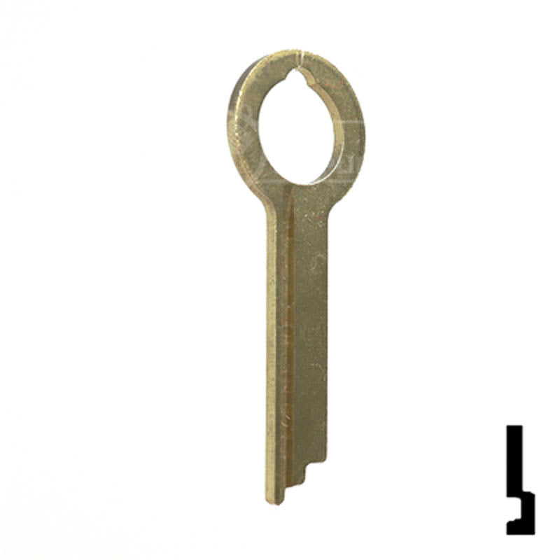 Uncut Key Blank | HHM, York | 1135 Flat Steel-Bit-Tubular-Key Ilco