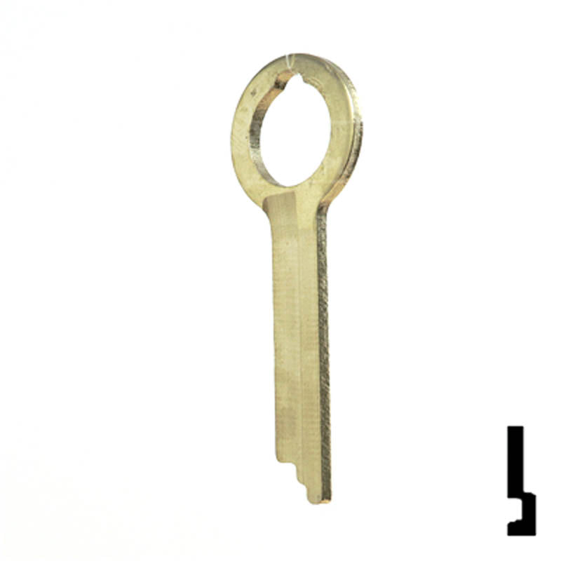 Uncut Key Blank | HHM, York | 1135 Flat Steel-Bit-Tubular-Key Ilco